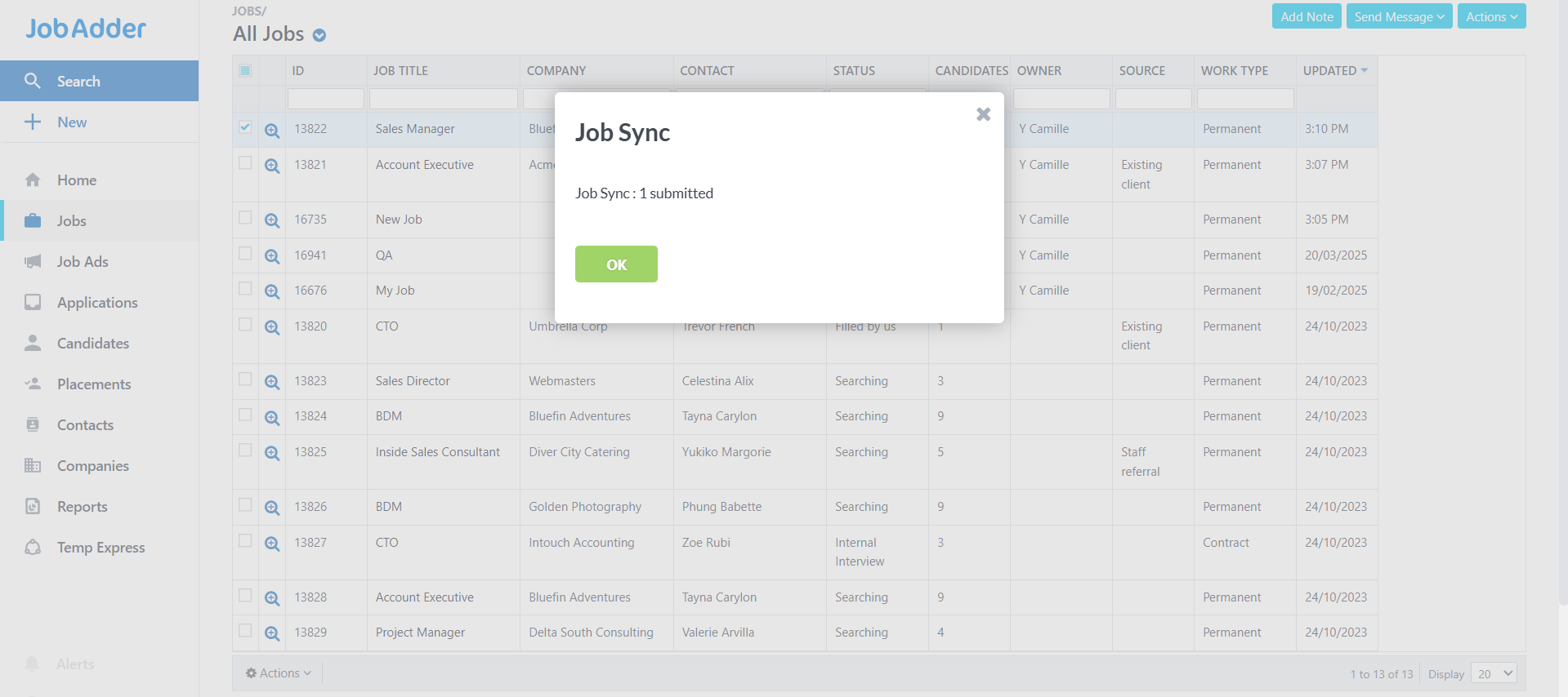 Jobs Submitted