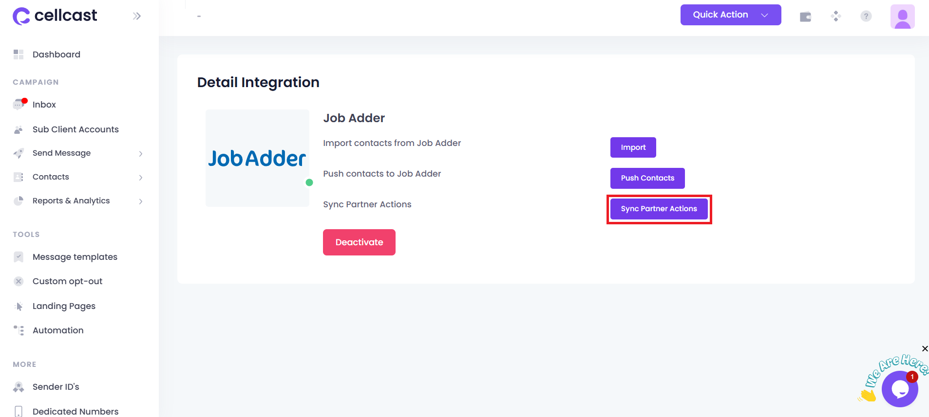 Sync Partner Actions